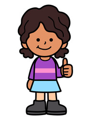 Kid stand and smiling