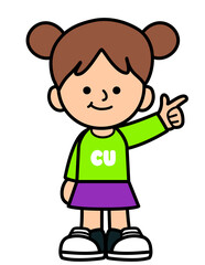 Kid stand and smiling