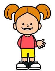 Kid stand and smiling