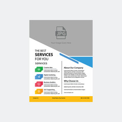 Corporate business flyer design template, modern business flyer design template print of a4 size