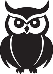 black and white owl logo type silhouette design