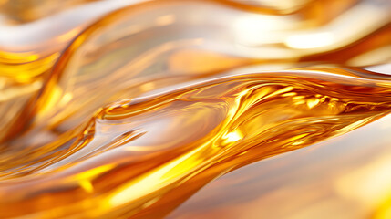 Glowing Molten Glass Surface with Fluid Waves