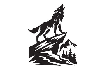 Obraz premium Lone Wolf silhouette