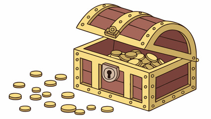 Treasure Chest Full of Gold Coins 