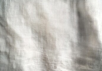  Close-up of linen fabric, gray in color, white background