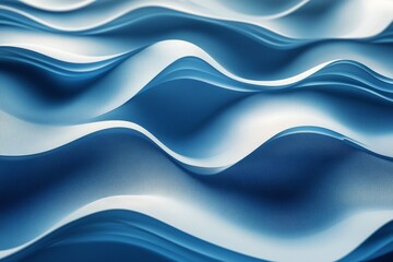 Obraz premium Flowing blue waves create a dynamic and textured pattern in abstract art