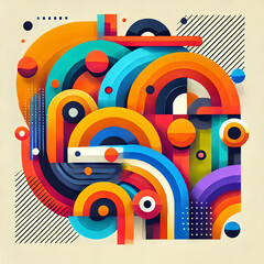 Obraz premium Colorful Abstract Geometric Shapes Background