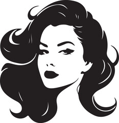 black and white woman logo type silhouette design