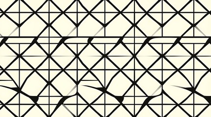 Abstract Geometric Pattern: A mesmerizing black and white design featuring a repeating geometric pattern with a slight crack in the middle.