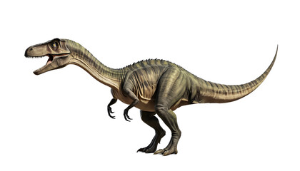 Realistic 3D Model of a Dinosaur, Isolated on Transparent Background