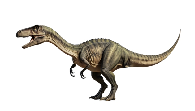 Realistic 3D Model of a Dinosaur, Isolated on Transparent Background