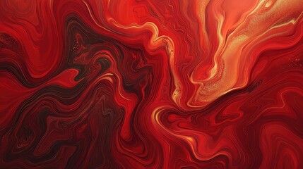 Smooth red gradient background with swirling abstract shapes, symbolizing New Year joy and movement.
