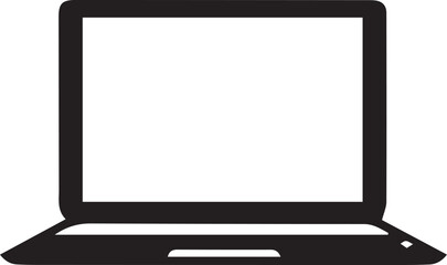 black and wight laptop logo type silhouette design