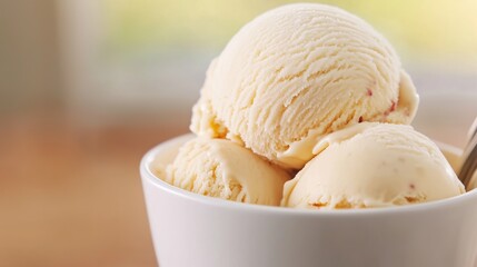 Delicious Triple Flavor Dessert: Vanilla, Strawberry, and Chocolate Ice Cream Scoops in a Bowl for Summer Indulgence