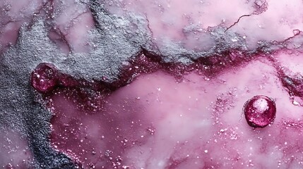 Fototapeta premium Abstract Pink and Silver Ink Swirl Texture