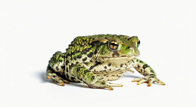 European green toad, Bufo viridis isolated on white background
