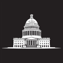 black and wight temple logo type silhouette design