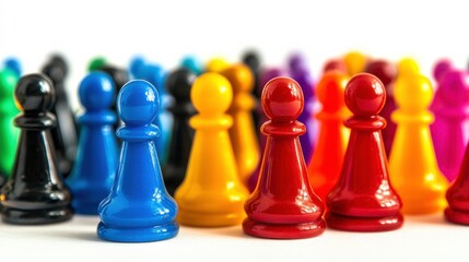 Colorful Game Pieces for Strategy Workshop and Cooperation