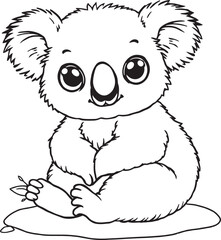Obraz premium Adorable Black and White Koala Coloring Pages