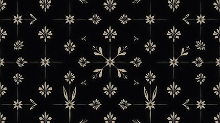 Black and White Floral Pattern: A timeless design featuring intricate floral motifs in a classic black and white color scheme, creating a sophisticated and elegant aesthetic.