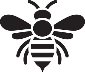 A detailed silhouette vector of a bee, ideal for creative projects, showcasing elegance, nature, and the importance of pollinators in the ecosystem.