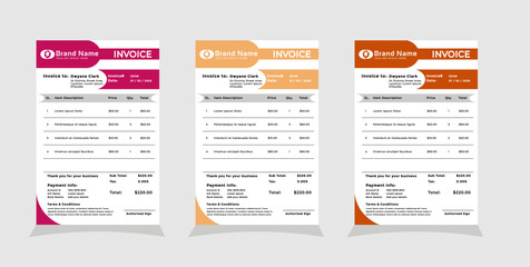 Creative modern invoice design template 03