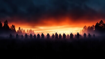A busy city street with a black car in the middle of the road
