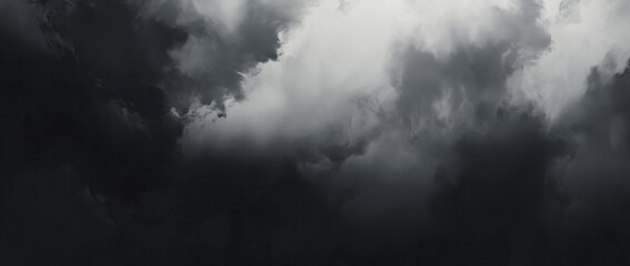 Obraz premium Abstract black watercolor background with a smoke effect, in black and white.