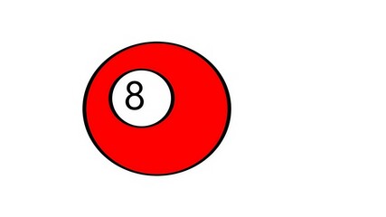 Czerwone koło z cyfrą 8, przypominające kręgle, idealne do koncepcji sportowych, gier lub numerów. Prosty, wyróżniający się design w jaskrawych kolorach.