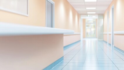 A healthcare-themed background with soft peach walls