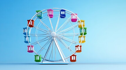 Obraz premium Ferris wheel vector illustration isolated on white background Symbol of an amusement attraction