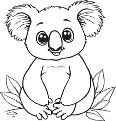 Obraz premium Adorable Black and White Koala Coloring Pages