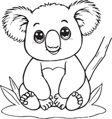 Obraz premium Adorable Black and White Koala Coloring Pages