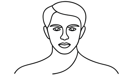 Abstract Face with Asymmetrical Features