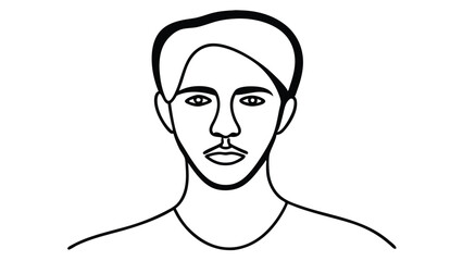 Abstract Face with Asymmetrical Features