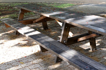 bench for rest in the city park