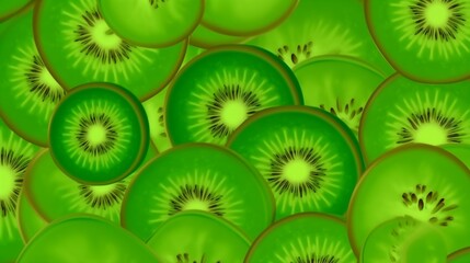 Fototapeta premium Kiwi Spiral on Emerald