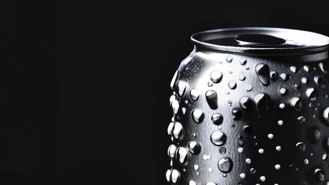 the blank aluminum alcohol or soft drink tin can  on black background. generated with AI