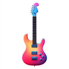 Naklejka premium Vibrant Electric Guitar with a Colorful Gradient Design Perfect for Music Enthusiasts and Graphic Artists Celebrating Vibrancy and Creativity in Music