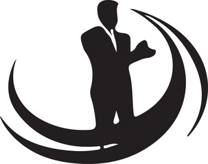 businessman  logo type silhouette design
