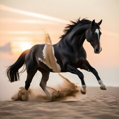 horses run in the desert generative Al