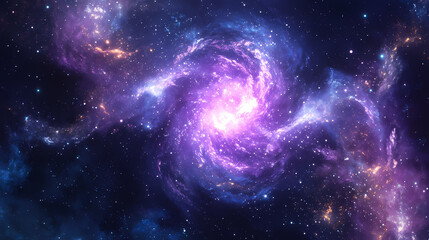 Vibrant abstract neon smoke swirls with sparkles in cosmic space. Incandescence. Illustration