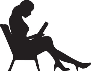 woman reding silhouette design