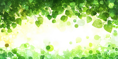 Fototapeta premium Green plant background with bokeh background copy space