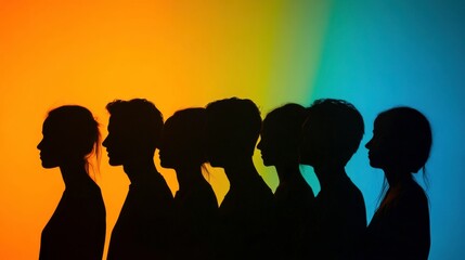 Vibrant Silhouettes with Minimalist Background