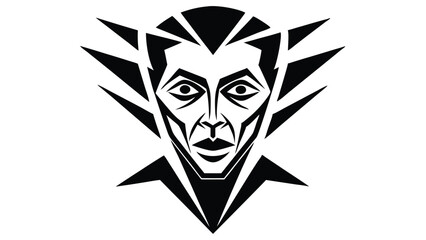 Abstract Face with One Continuous Stroke