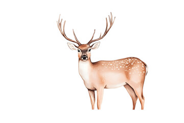 Obraz premium Deer silhouette watercolor style wildlife simple drawing animal isolated on white background