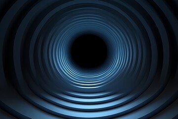 Abstract blue concentric circles forming a tunnel.