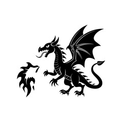 black dragon with wings