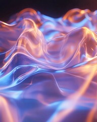 Dynamic Abstract Waves with Glowing Colors